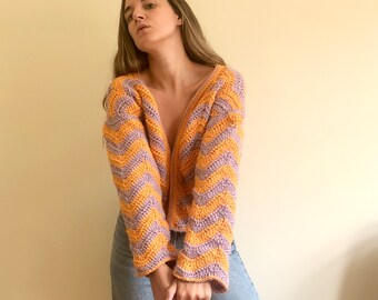 エイチシーエーイー HCAE GRADATION KNIT TOP （ORANGE x PURPLE） エイチシーエーイー HCAE GRADATION KNIT TOP （ORANGE x PURPLE