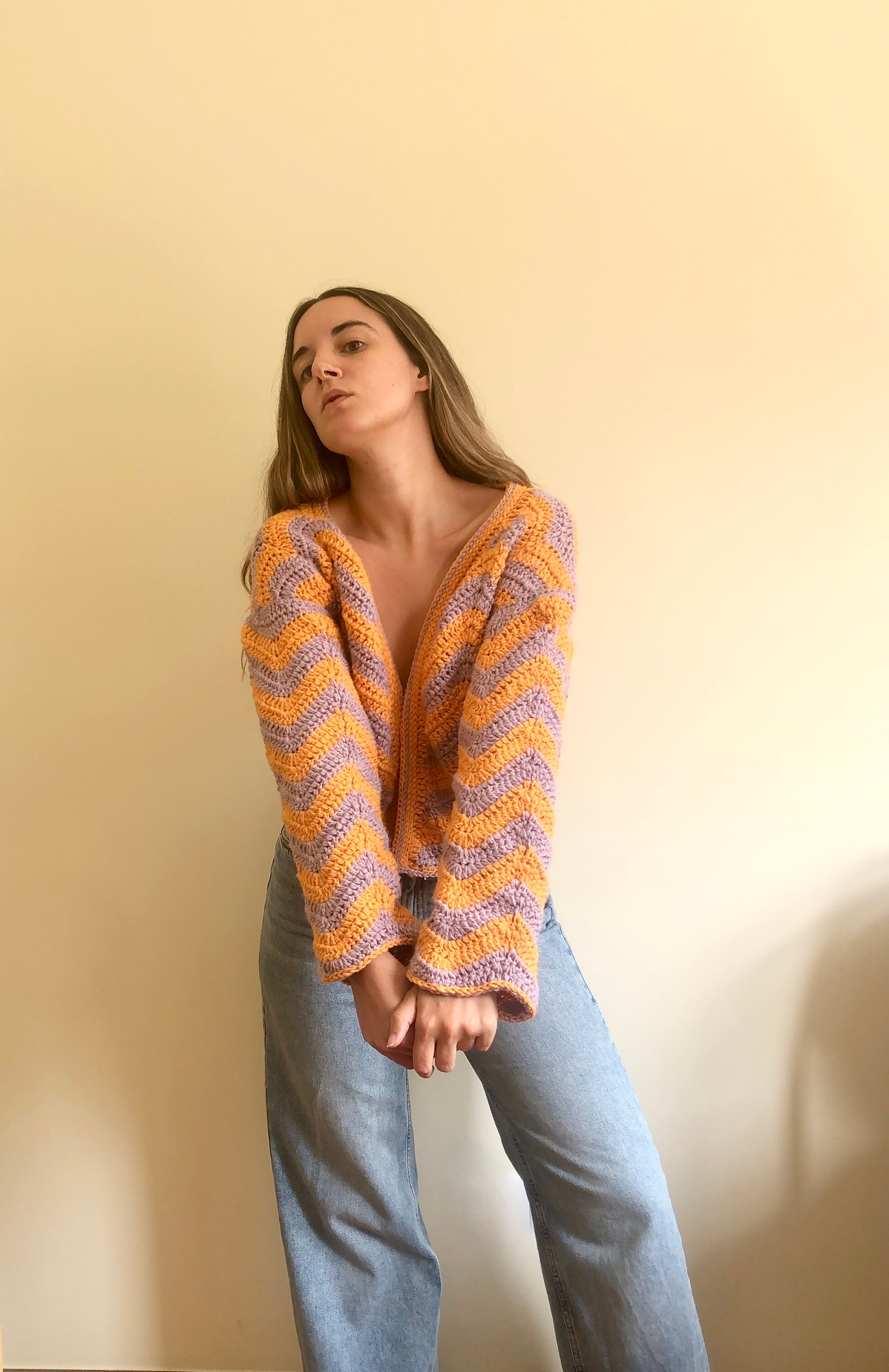 エイチシーエーイー HCAE GRADATION KNIT TOP （ORANGE x PURPLE） il_fullxfull.4267876605_l79x.jpg