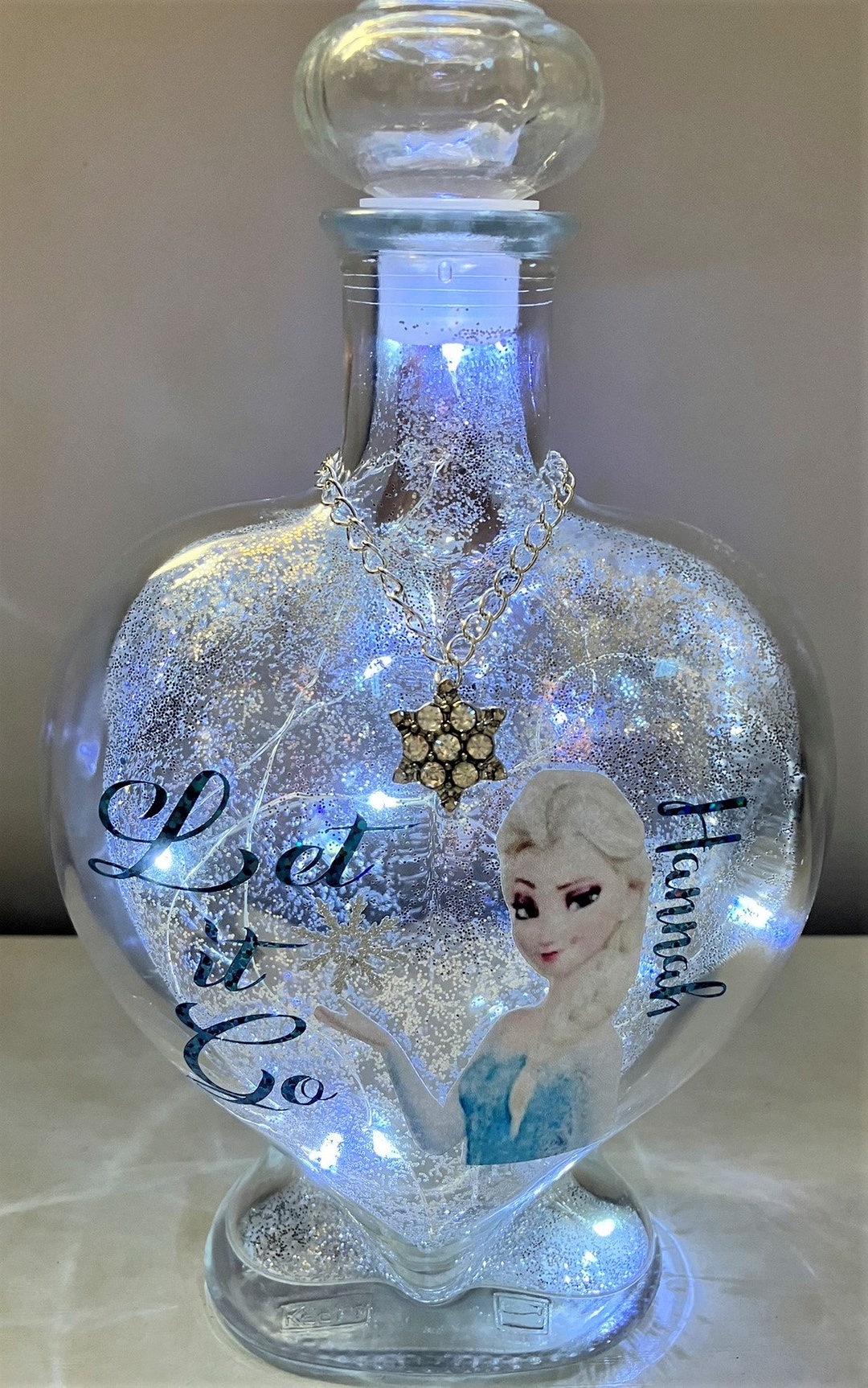 Elsa Inspired Beautiful Heart Shaped Bottle. - Etsy
