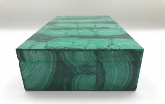 Jewelry Organizer 1.3 Inch MALACHITE Jewelry Box with Lid from Congo Ring Dish 36373 AA Quality Malachite Box Jewelry Holder Africa