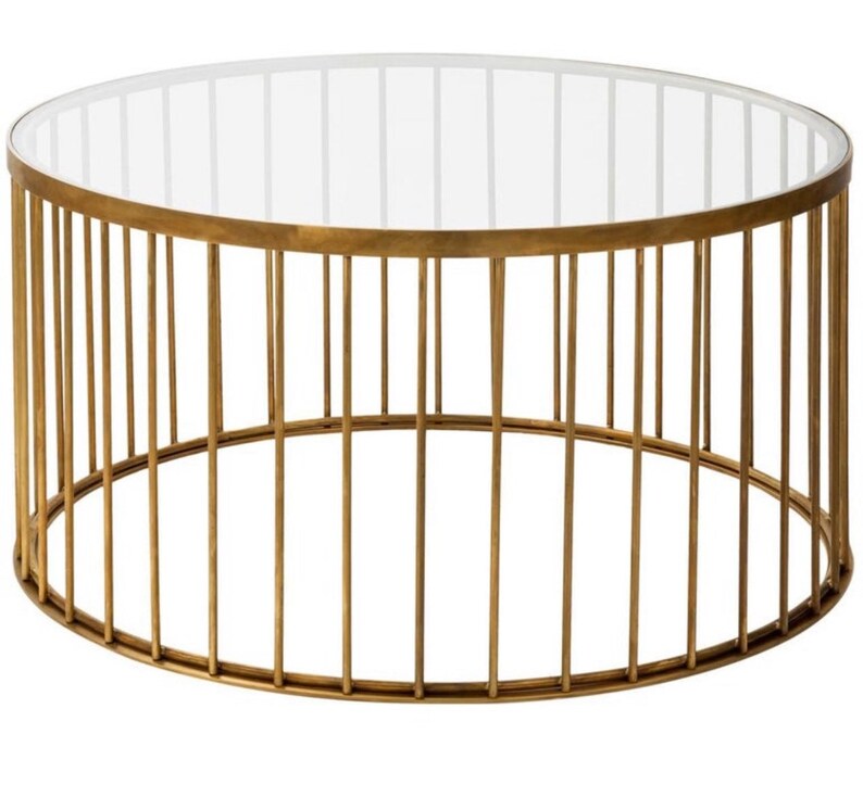 Custom Brass Cage Coffee Table Brass End Table Brass Coffee Etsy