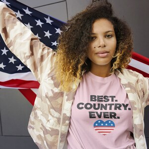 Best Country Ever American Flag Shirt, American Flag Heart Shirt, USA Shirt, July 4th Shirt, Unisex Patriotic Shirt, Memorial Day T-shirt