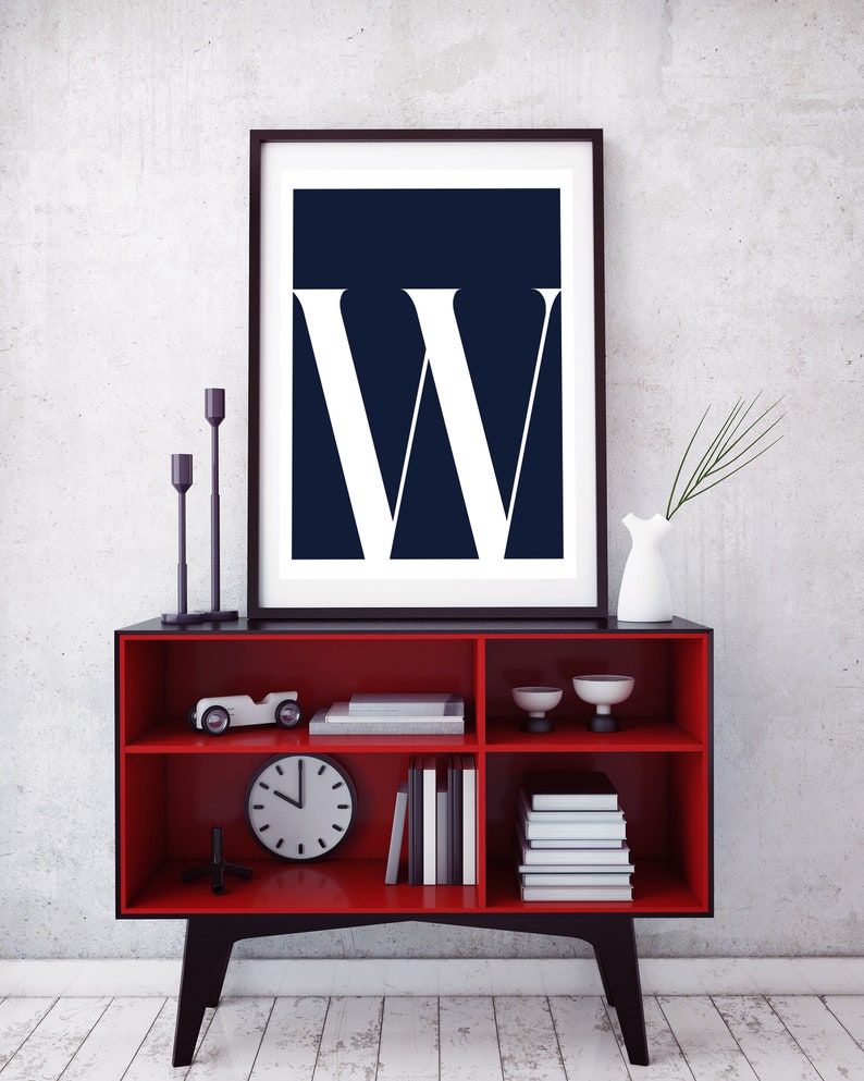 Letter w, Printable Initial, Art Poster, Typography Poster, Wall Art ...