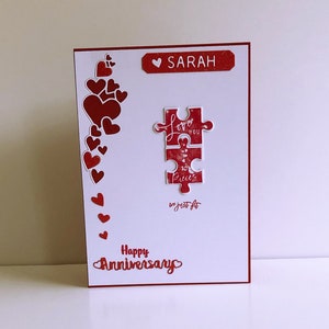 We Just Fit Handcrafted and Personalised Anniversary Card
