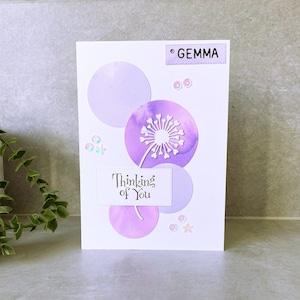 Thinking of You Personalisierte Blumenkarte | Handgefertigt