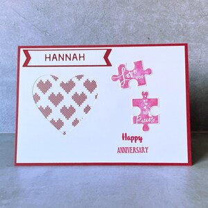 Happy Anniversary Card | Gepersonaliseerde | Handgemaakte | Love You to Pieces | Decoupeerzaag stukken | Britse verkoper