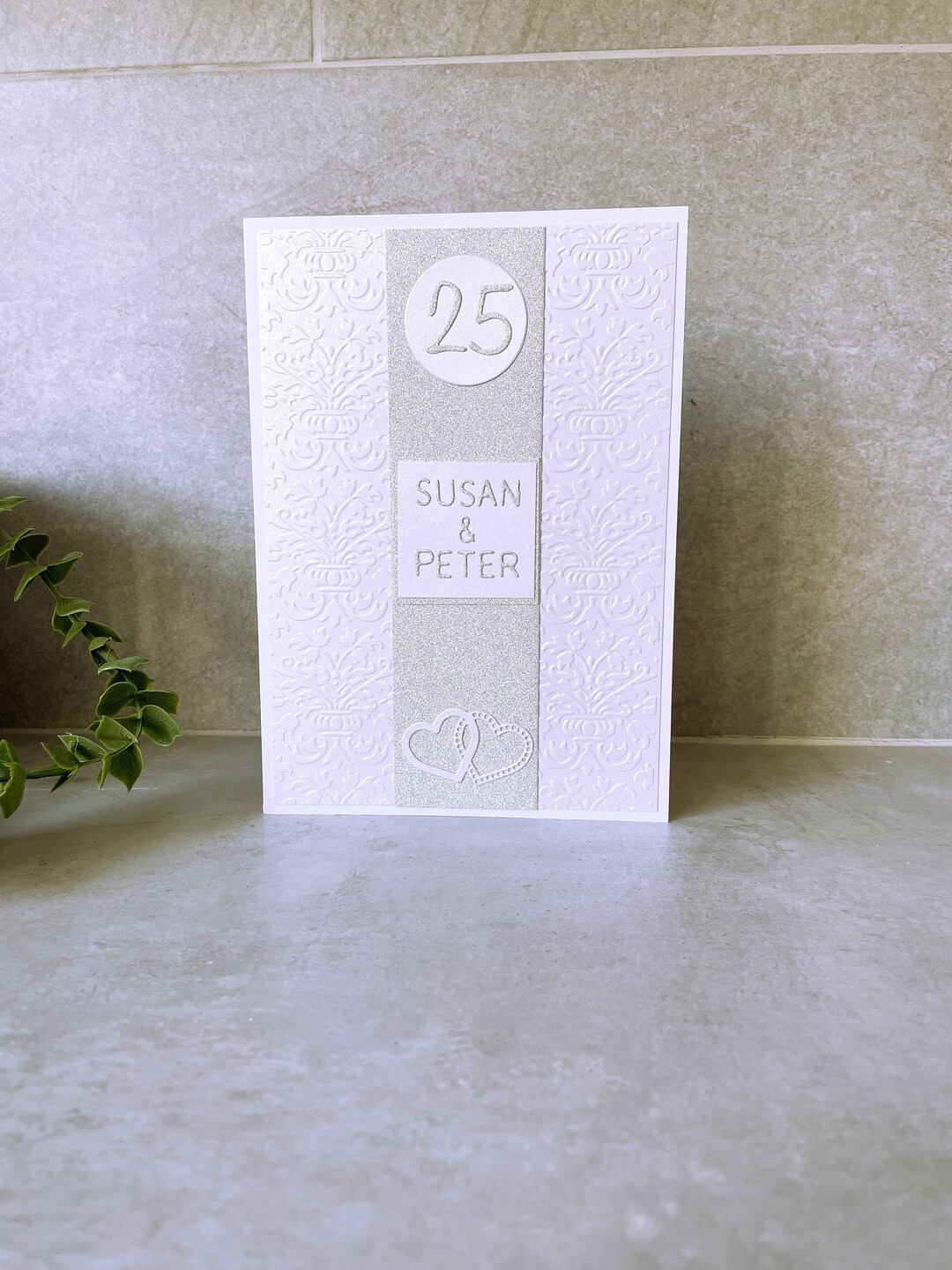 Silver Wedding Anniversary Personalised Card | Handmade - Etsy