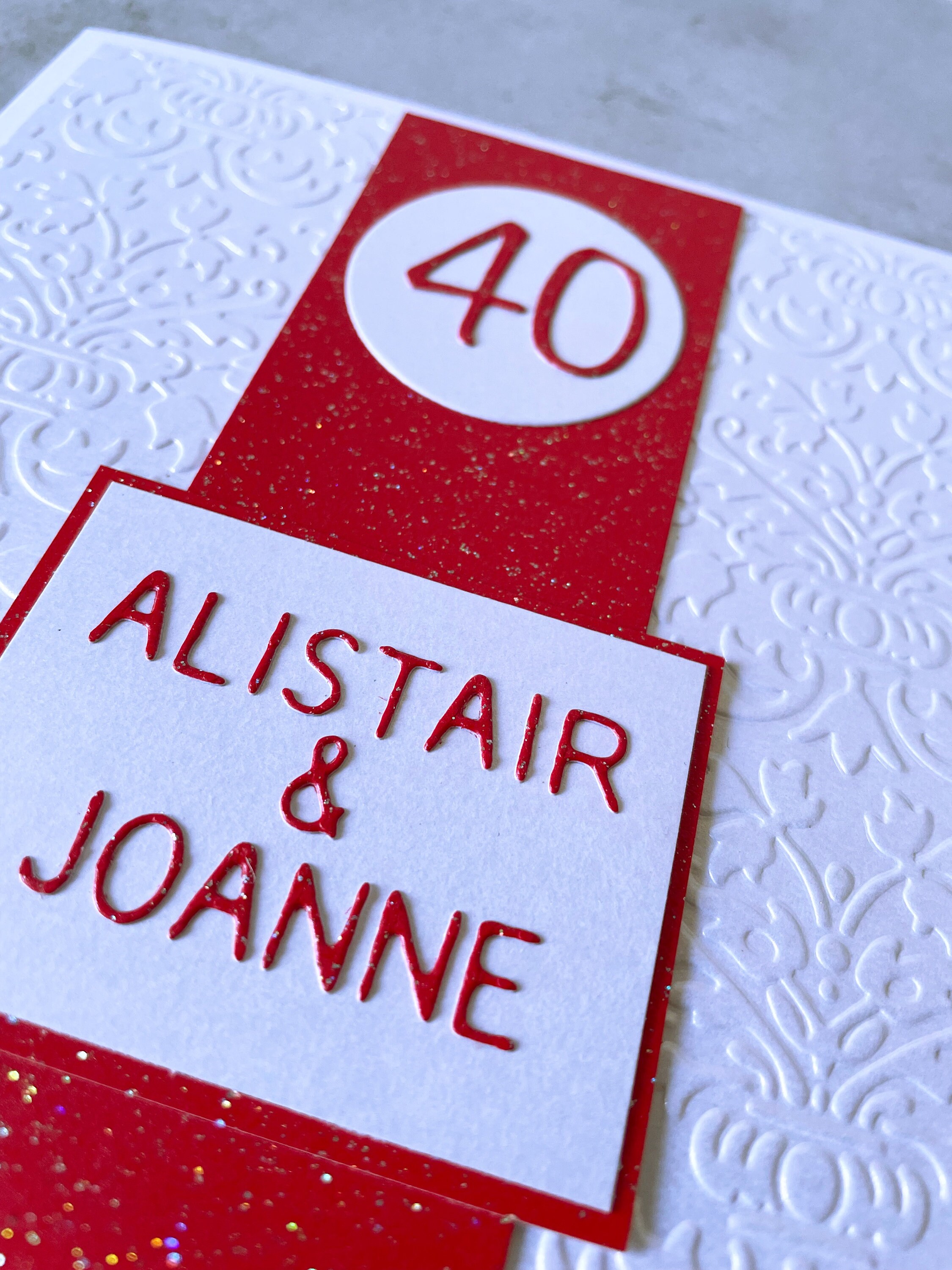 Ruby Wedding Anniversary Card Personalised Handmade 40th - Etsy UK