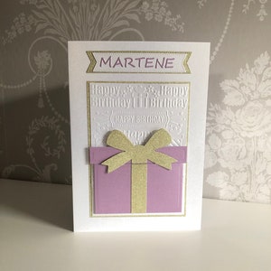 Biglietto di compleanno con porta carte regalo, personalizzato, realizzato a mano, venditore nel Regno Unito