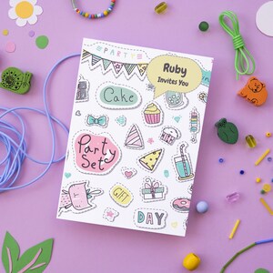 Uitnodigingen voor kinderfeestjes | Gepersonaliseerde en handgemaakte | Set van 10