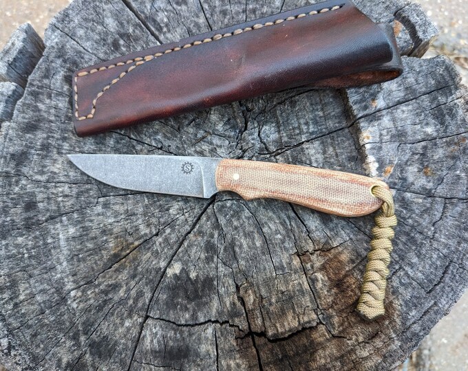 Light Weight Fixed Blade Belt Knife With Micarta Custom Etsy
