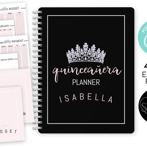 Pink Quinceanera Planning Book, Quinceanera Timeline Printable, Quinceanera Checklist, Quinceanera Book, Quinceañera Printable Planner