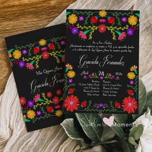 Mexican Quinceanera Invitation, Quinceanera Invitation, Invitation in Spanish, Invitacion de Quinceanera, Mexican Style Invitations