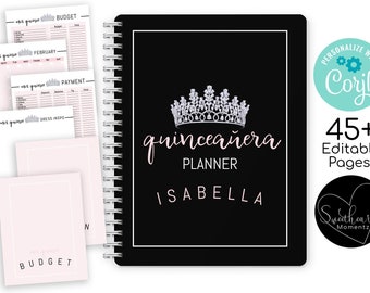 Pink Quinceanera Planning Book, Quinceanera Timeline Printable, Quinceanera Checklist, Quinceanera Book, Quinceañera Printable Planner