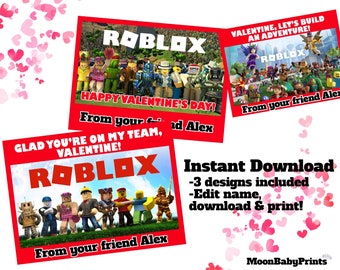 printable roblox valentines cards