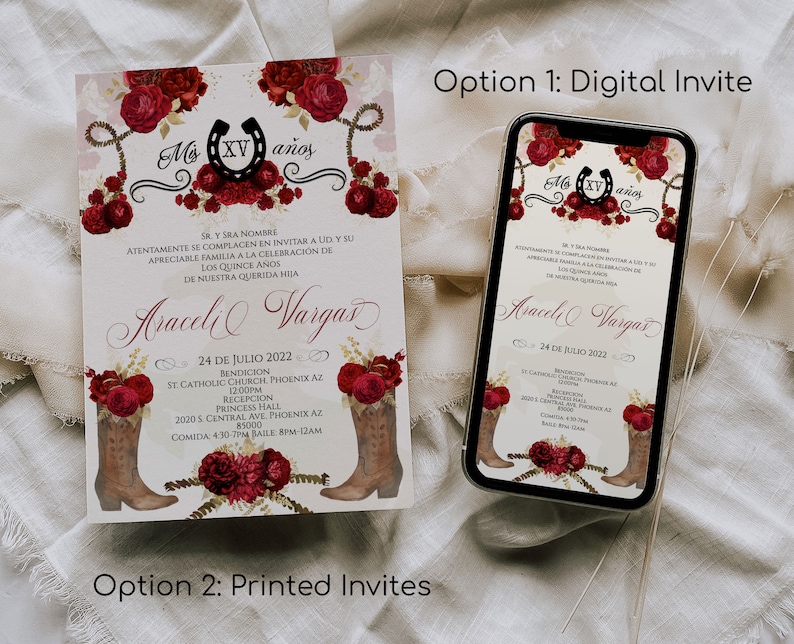 Blush Butterfly Quinceanera Invitation, Butterfly Quinceanera, Rose Gold Quinceanera, Spanish Invitation, 15th Birthday, Butterfly Birthday image 3