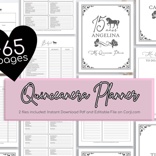 Charro Quinceanera Planning Book, Quinceanera Timeline Printable, Quinceanera Checklist, Quinceanera Book, Quinceañera Printable Planner