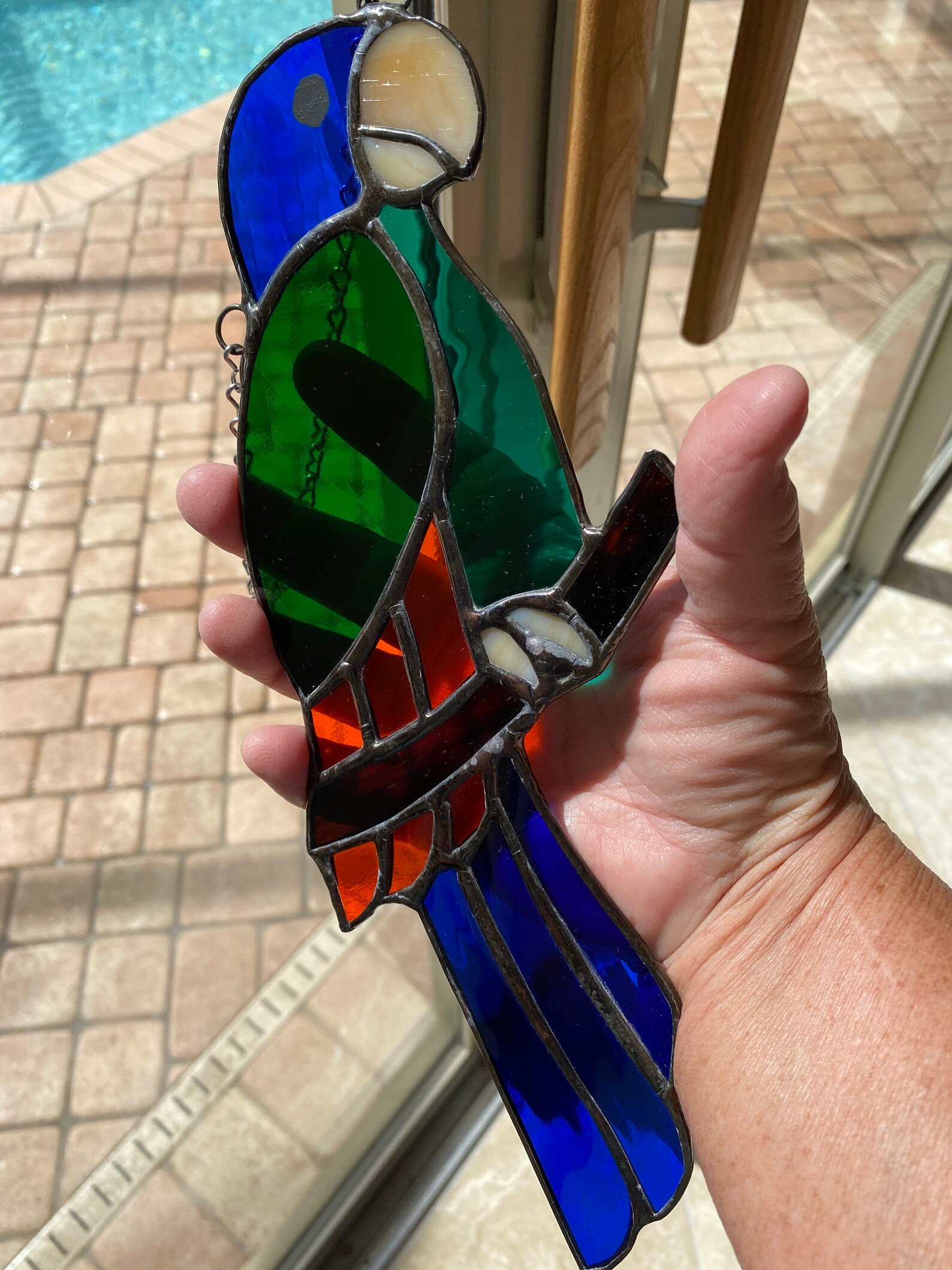Stained Glass Parrot Handmade Suncatcher 11 inches Etsy