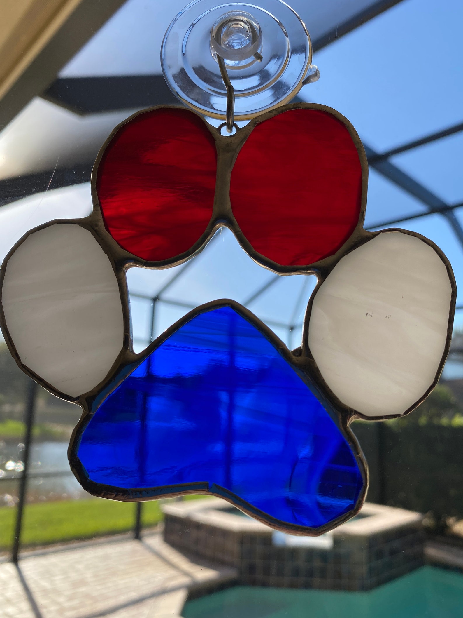 Stained Glass Dog Paw Print/ Cat Paw Print Suncatcher Etsy