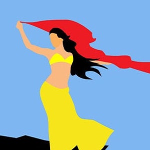 Free Soul - Lady on the cliff edge - Minimalist Wall Art - Printable Art - Wall Decor