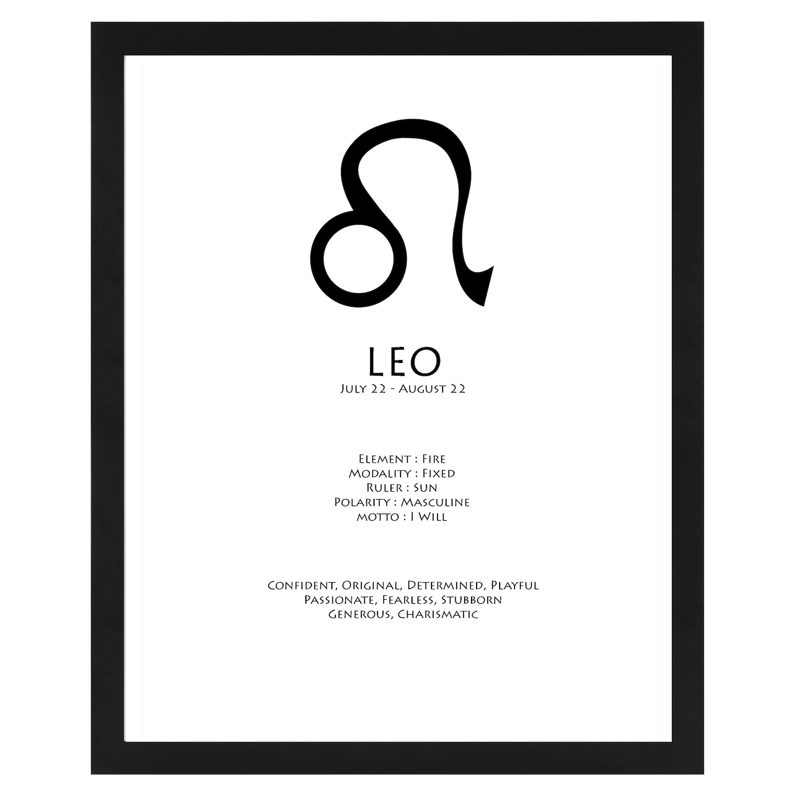 Minimal Black and White Leo Zodiac Sign Wall Art Digital Astrology Decor - Etsy