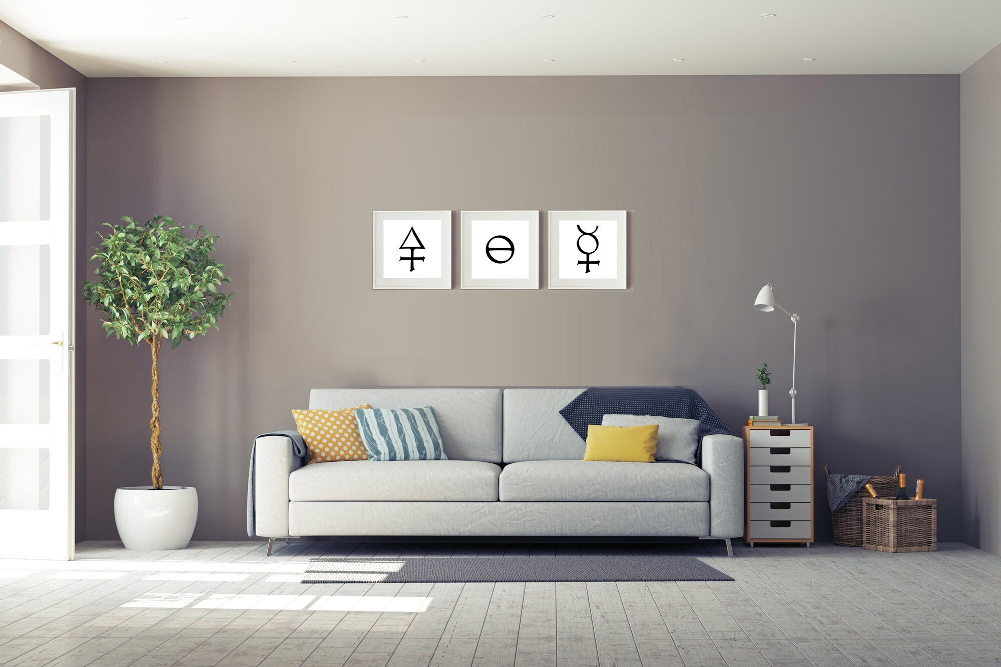 Three Alchemy Principles Symbols Print Set, Sulphur, Salt, Mercury ...