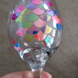 Mermaid Tail Fish Scale Holo Wine Glass - Etsy