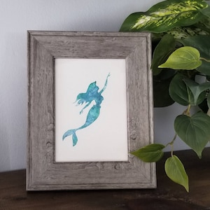 Mermaid Silhouette Original Watercolor Painting