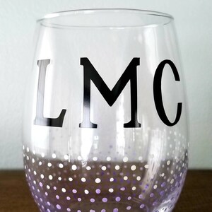 Personalized Wine Glass, Initials Wine Glass, Bridesmaid Gift, Gift for Her, Custom Bridal Party Gifts, Monogram Wine Glass