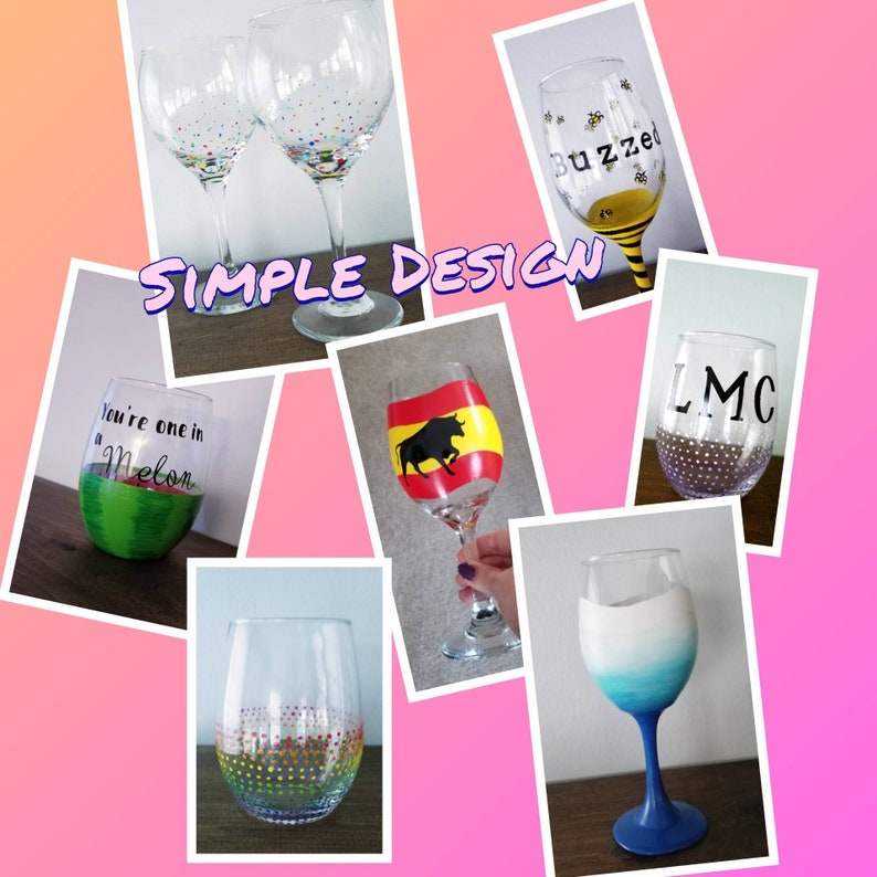 Custom Painted Wine Glass Custom Wine Glass Design a Wine Etsy