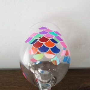 Mermaid Tail Fish Scale Holo Wine Glass - Etsy