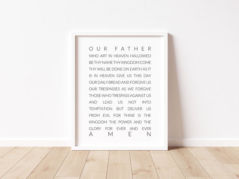 Our Father Prayer Printable Our Father Who Art in Heaven Spiritual
