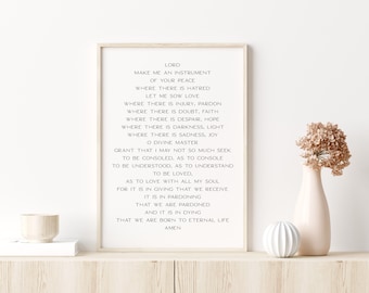 Lord Make Me An Instrument of Your Peace || St Francis Of Assisi Prayer || Print