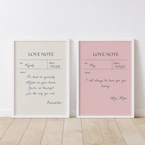 Impresión personalizada de notas de amor // Impresión de notas personalizadas // Impresión de cartas de amor en pastel