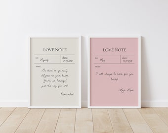 Personalized Love Note Print || Custom Note Print || Pastel Love Letter Print