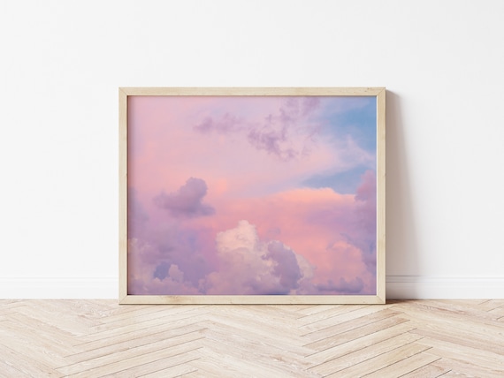 Society6 ケース Pink Clouds Teal Sky Abstract Triangles Pastel Sky Art Print || Pink Cloud Art Print || Danish