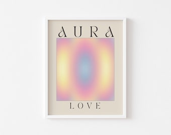 Aura Love Art Printable || Aura Gradient Art || Danish Pastel Boheme Decor || Energy Abstract