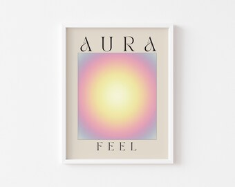 Aura Feel Art Printable || Aura Gradient Art || Danish Pastel Boheme Decor || Energy Abstract