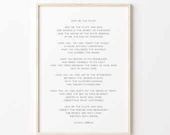 Give Me The Flute And Sing || Poem || Khalil Gibran || Spiritual Poetry || Song || Fairuz