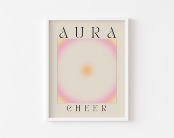 Aura Cheer Art Printable || Aura Gradient Art || Danish Pastel Boheme Decor || Energy Abstract