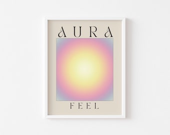 Aura Feel Art Printable || Aura Gradient Art || Danish Pastel Boheme Decor || Energy Abstract