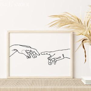 Creation of Adam || Glicée Line Print || Michelangelo || Contemporary Art