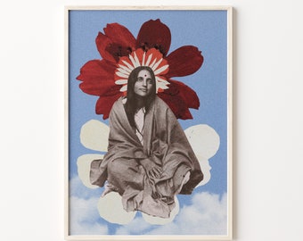 Sri Anandamayi Ma || Devotional Art || Printable || Floral Cutout || Bengali Saint