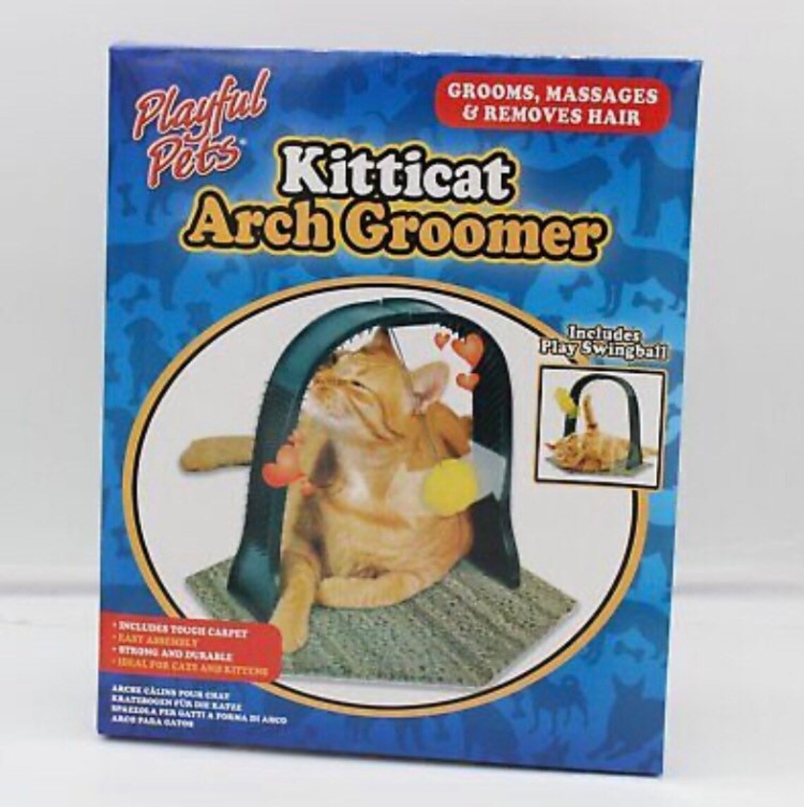 Cat Arch Self Groomer Massager Scratching Pet Kitten Play Toy Carpet Etsy