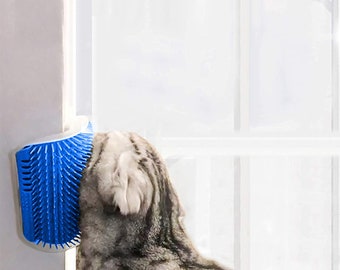 Cactus Cat Self Groomer & Wall Scratcher – Corner Mounted Scratch Board With Massage Bristles For Cats