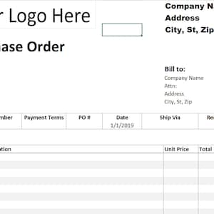 Purchase Order templates