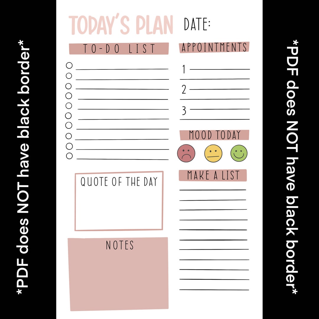 Daily Planner Digital Download - Etsy