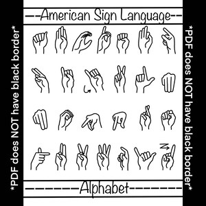 ASL Alphabet DIGITAL DOWNLOAD