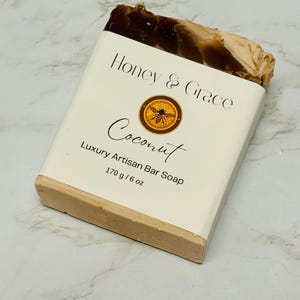 Handmade Coconut Scented Soap Bar, Vegan Soap, Palm Oil Free, Moisturizing Coconut Soap for Sensitive Skin, Eco-Friendly Gift Idea, Natural