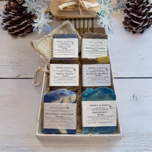 Handwerklich hergestellte Seife Geschenk Box | Naturseife Geschenkset für Männer | Seife Geschenk Set | Weihnachtsgeschenk | Naturseife Set für Damen